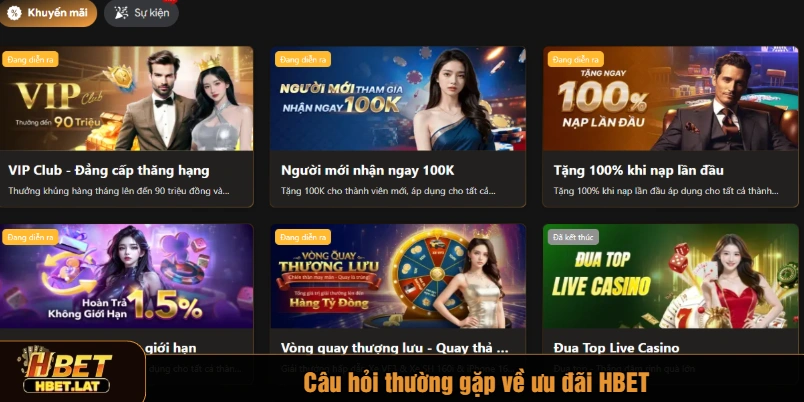 Câu hỏi thường gặp về ưu đãi HBET