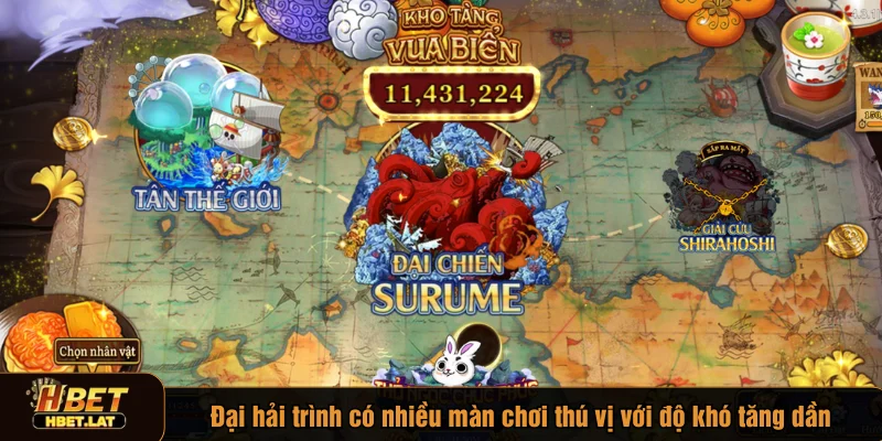 Đại hải trình có nhiều màn chơi thú vị với độ khó tăng dần