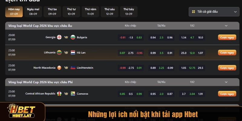 Những lợi ích nổi bật khi tải app Hbet