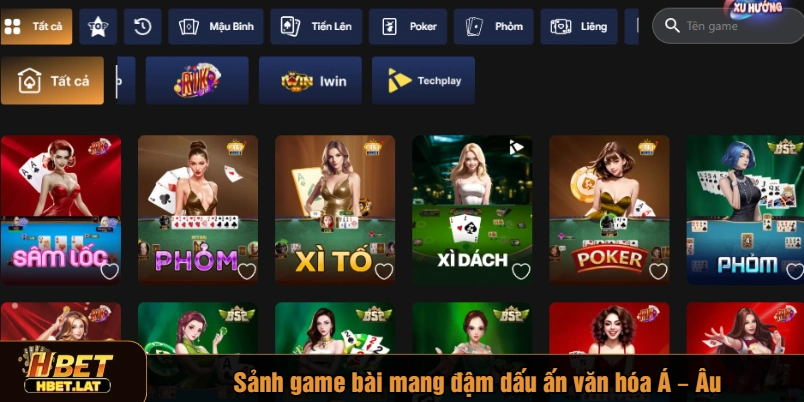 Sảnh game bài mang đậm dấu ấn văn hóa Á – Âu