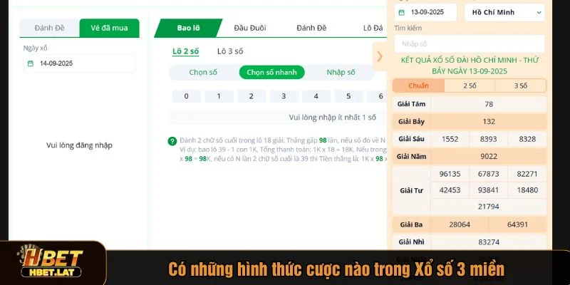 Chơi Xổ số 3 miền có nhiều hình thức cược đa dạng