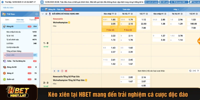 Kèo xiên tại HBET mang đến trải nghiệm cá cược độc đáo