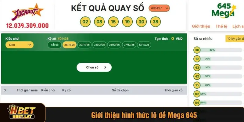 Mega 645 là trò chơi chọn số may rủi