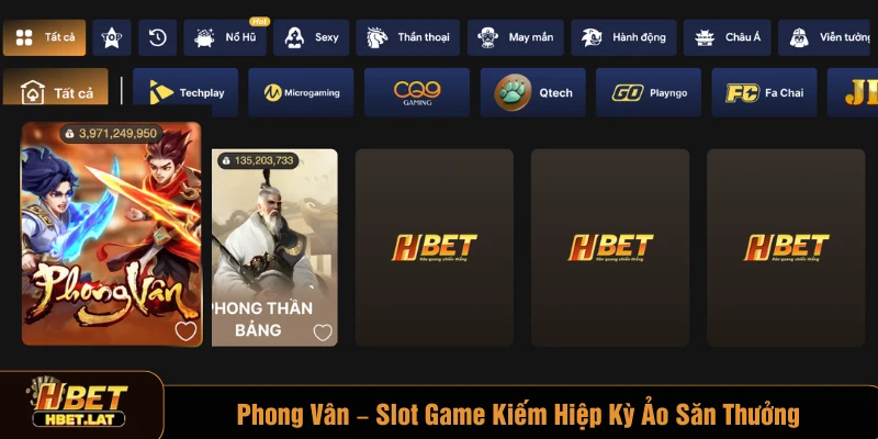 Phong vân slot game kiếm hiệp kỳ ảo săn thưởng