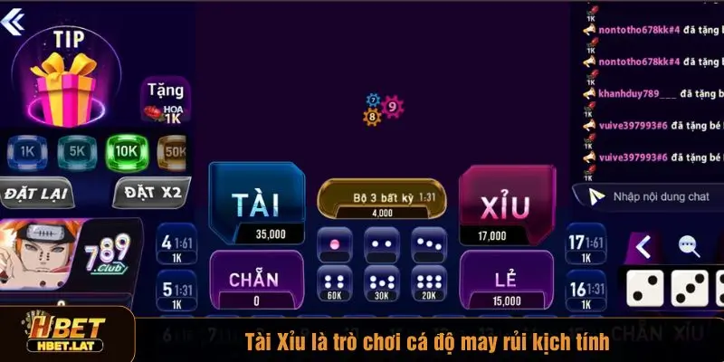 Tài Xỉu là trò chơi cá độ may rủi nhiều người chơi
