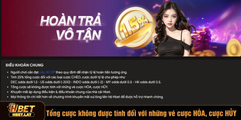 Tổng cược không được tính đối với những vé cược HÒA, cược HỦY